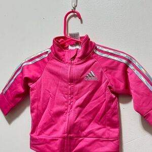 Adidas Bright Pink Jacket with Silver Details